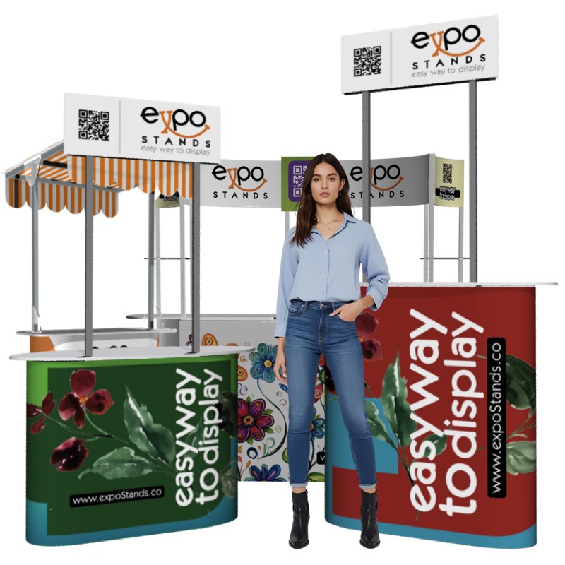 Mesas y counters - Atriles - Punto de atención - Punto de venta, demosets, portátiles